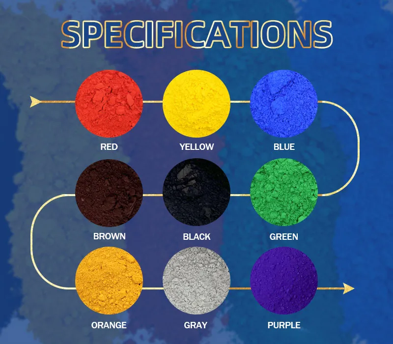 Hezhen Iron Oxide Pigments High Stability for Concrete Coloring Driveway Pavement Blocks UV Resistant Weatherproof