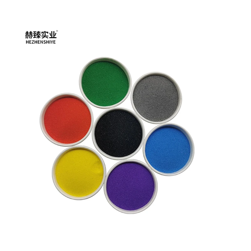 Hezhen Round grain dyed color art paint with colored sand children's entertainment colored sand park floor landscape
