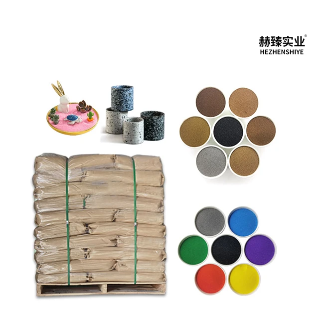 Hezhen natural color sand epoxy floor with sand stone paint to beautify the exterior wall architectural decoration
