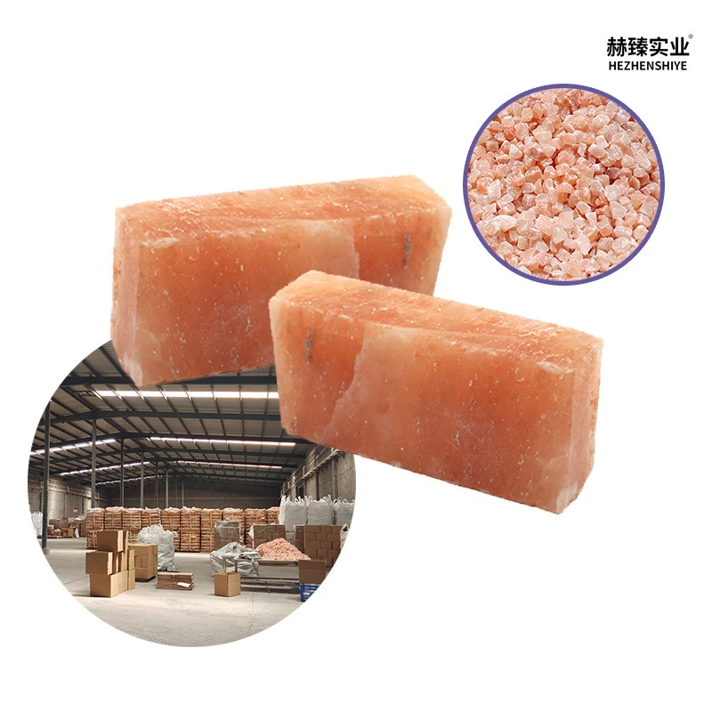 Hezhen Himalayan salt crystal salt block bath with rose salt sand 2-5mm sweat room with crystal salt sand salt brick