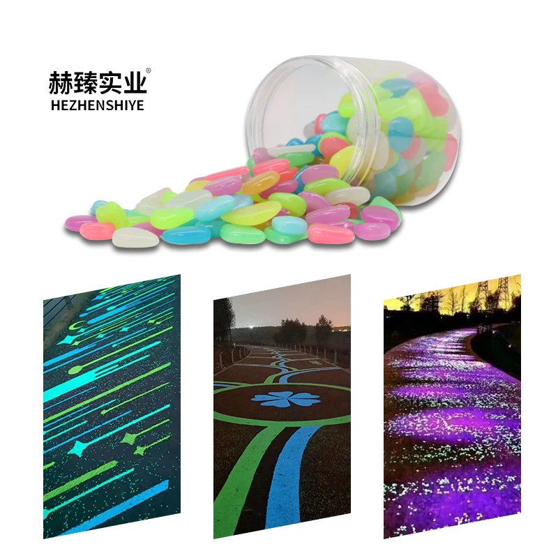 Hezhen Fluorescent particle forest garden landscape decoration fluorescent stone garden road landscape with luminous stone