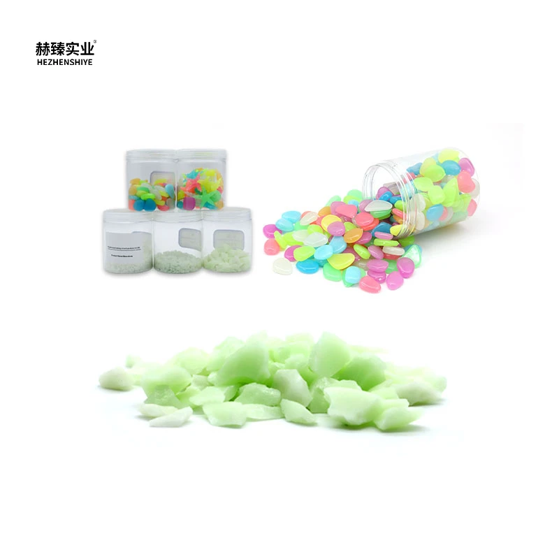 Hezhen Fish tank landscape luminous stone aquarium resin ultra bright artificial luminous stone pebbles wholesale fluorescent stone